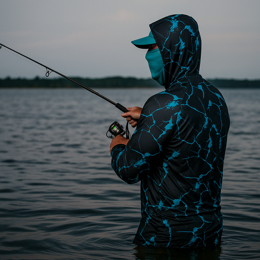 Spelispos Masked Fishing Hoodie: Long Sleeve Sun Protection & Performance for Men