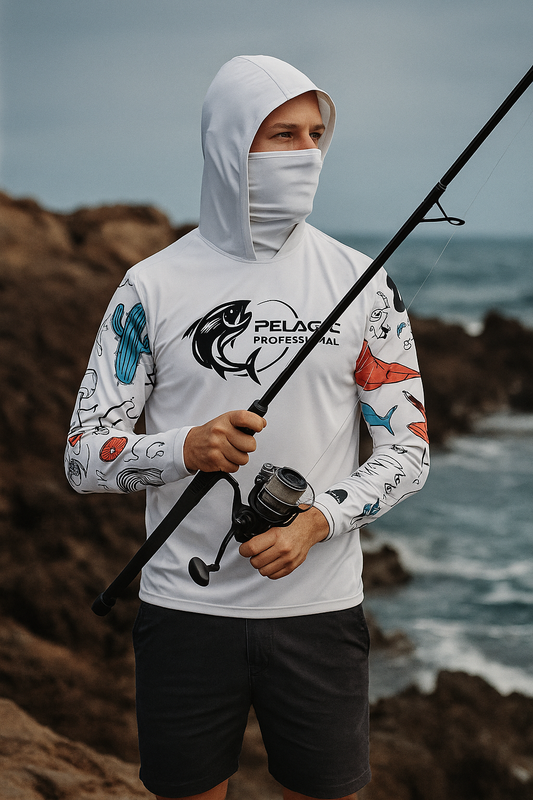 Pelagic Men's Hooded Fishing Shirt: Ultimate Sun Protection and Comfort All Day Long