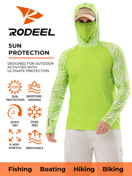 Camiseta ligera con capucha para hombre RODEEL: Máxima protección UV para amantes de las actividades al aire libre