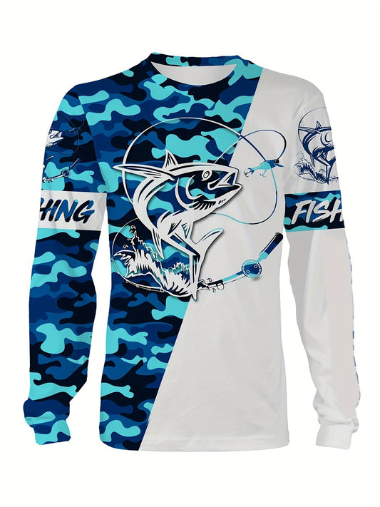 Camiseta de manga larga de alto rendimiento para pesca: transpirable y de secado rápido para la pesca de verano.