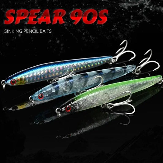 ALLBLUE SPEAR 90 Fishing Lure Stick 90mm/9g Sinking Pencil Longcast Shad 3D Eyes Tungsten Artificial Bait Bass Pike Tackle Nex Fisher Hub