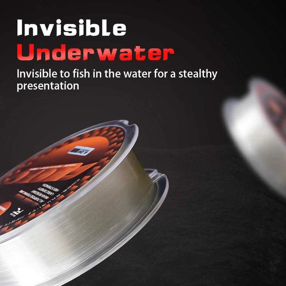 Soloplay 120M Fluorocarbon Coated Fishing Line, invisible underwater, ideal for stealthy bait presentation.