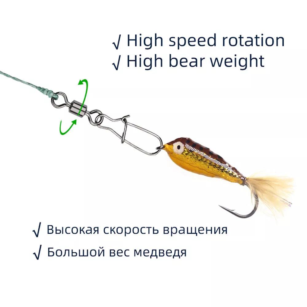 50 broches de connexion de pêche en acier inoxydable à roulement