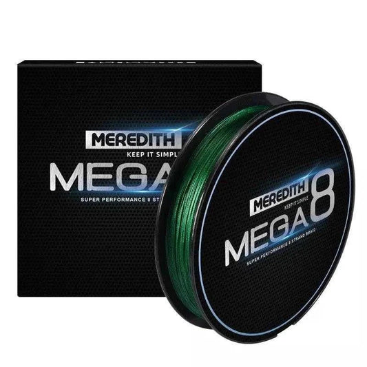 MEREDITH Brand MEGA 8X Fishing Line 150M spool and packaging.