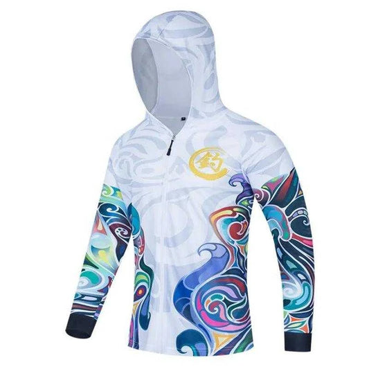 2021 Popular Men's Fishing Jerseys With Zippered Hooded Fishing Clothing Colorful Quick-drying Sun Protective Fishing Shirts - Nex Fisher Hub