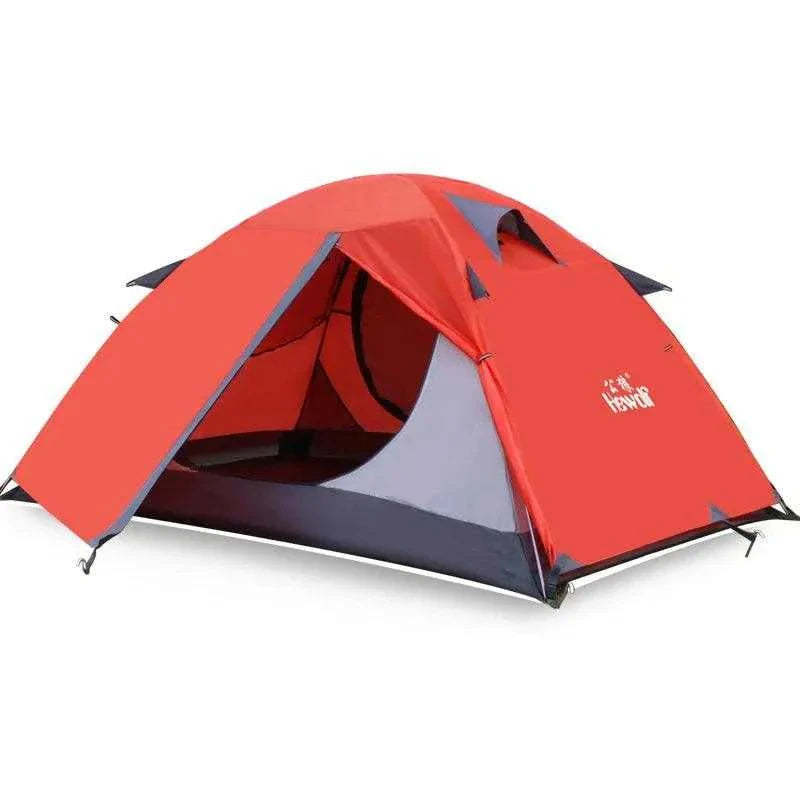 Hewolf Wyvern Camping Tent Ultralight 2 Persons in red, four-season pyramid design.