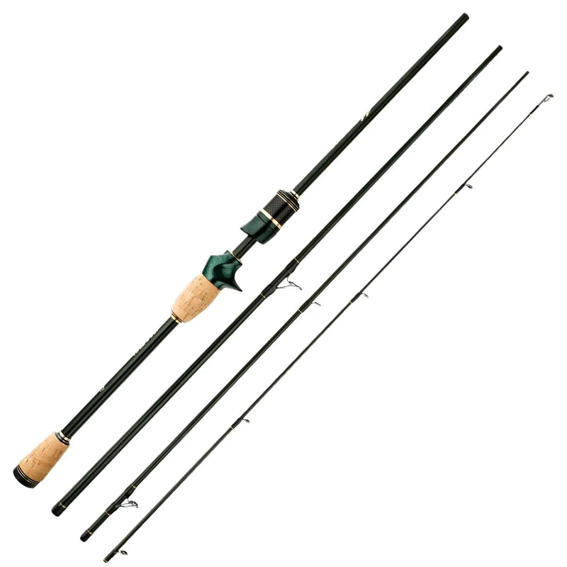CEMREO Fishing Rod Spinning Casting Carbon 4-5 Sections 1.8m/2.1m/2.4m Portable Travel Rod Nex Fisher Hub
