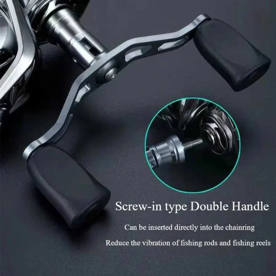 YINYU SPIKER Spinning Reel with Carbon Double Handle, screw-in type design for secure connection and vibration reduction.