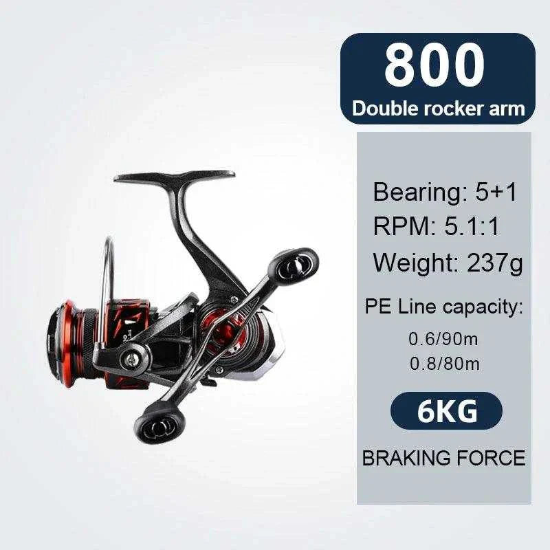 BEARKING Hephaestus Gapless Spinning Reel with double rocker arm and 6kg braking force.