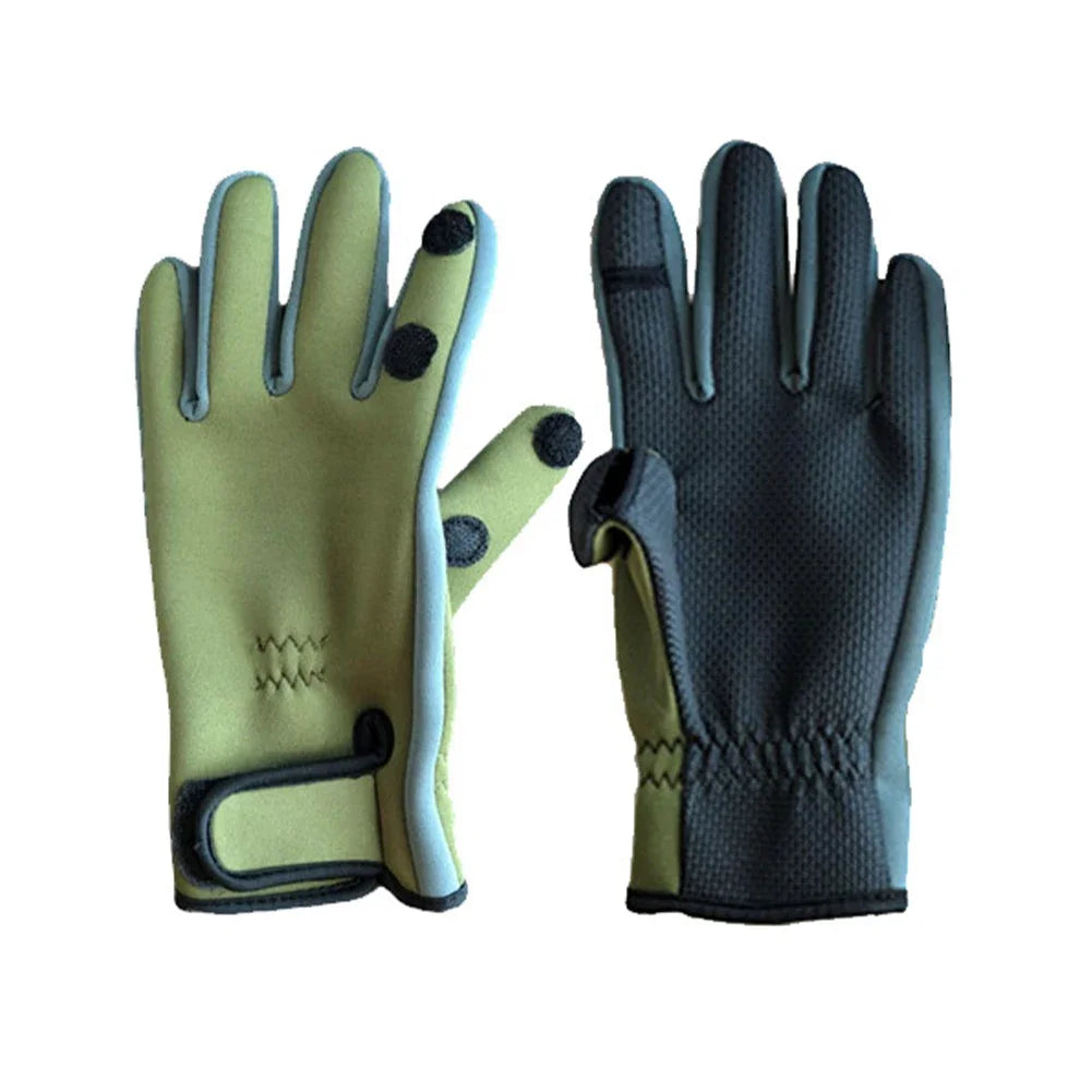 Gants de pêche d'hiver imperméables à 3 doigts, camouflage antidérapants pour la pêche