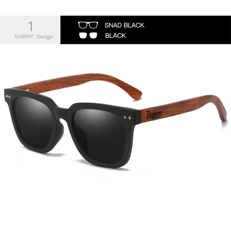 Lunettes de soleil polarisées DUBERY style bois : protection UV400 pour hommes et femmes