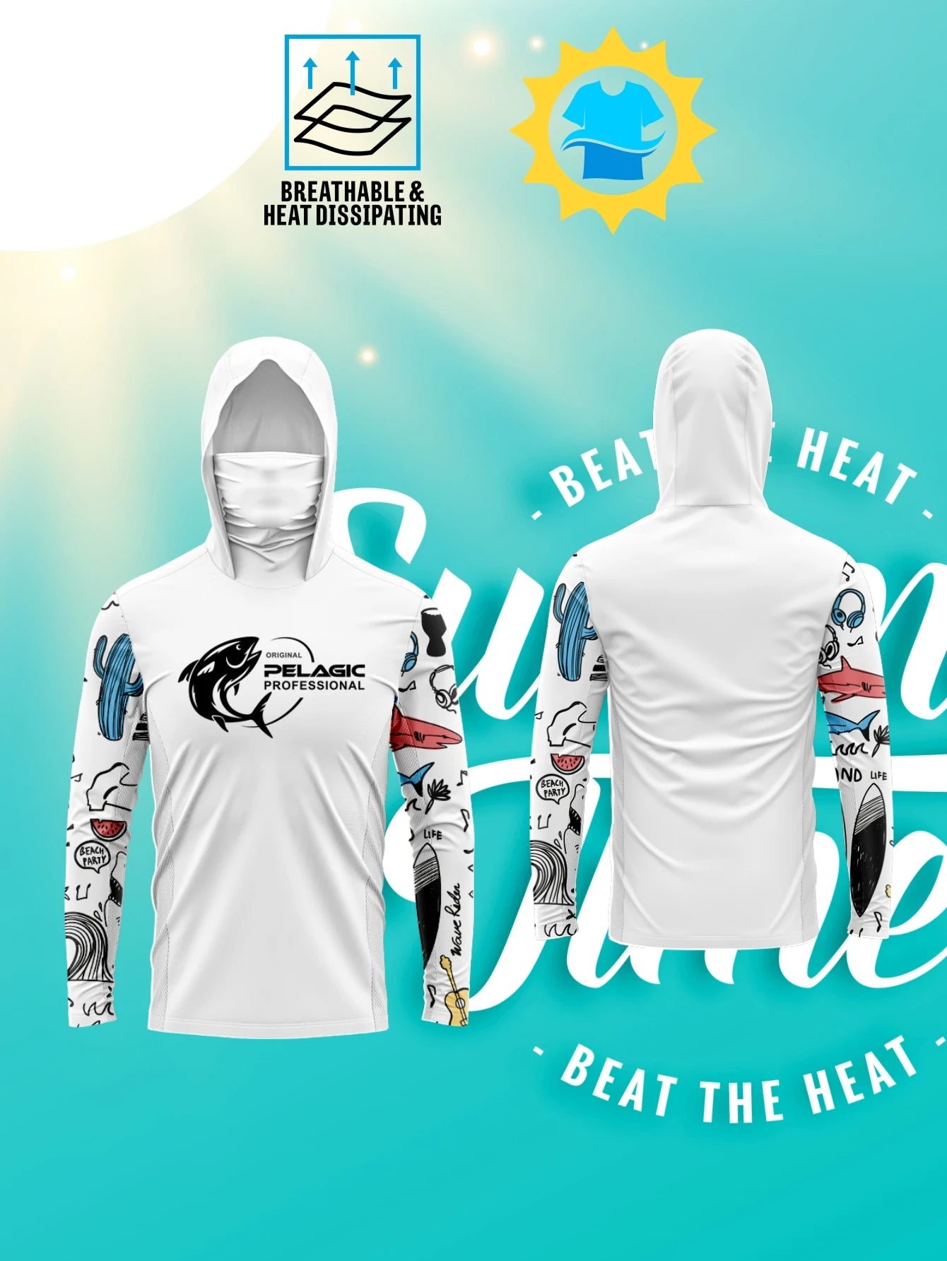 Chemise De Pêche à Capuche à Manches Longues Pelagic Gear UPF 50 Long Sleeve Hooded Fishing Shirt Ultimate Sun Protection And Comfort Chemise De Pêche à Capuche à Manches Longues Pelagic Gear UPF 50 Long Sleeve Hooded Fishing Shirt Ultimate Sun Protection And Comfort