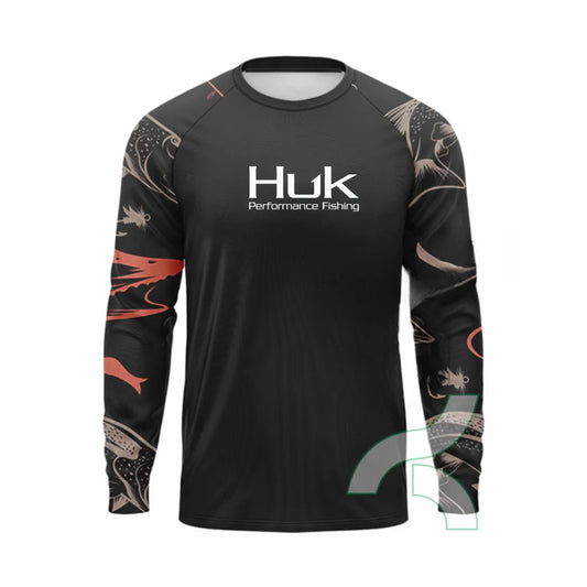 Camiseta de pesca de manga larga HUK Performance Fishing con protección UV-50: Protección solar esencial para pescadores de verano.