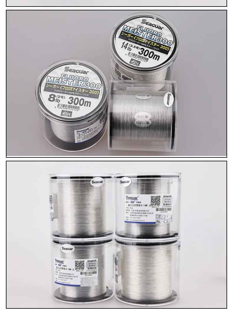 Original Seaguar 2023 NEW FLUORO MEISTER 300 CARBON Fishing Line Made in Japan 300M 3LB-20LB transparent Invisible fishing line