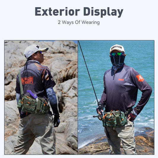 KINGDOM Multifunctional Fishing Tackle Bag Waist : 3-Layer Utility Storage - Nex Fisher Hub