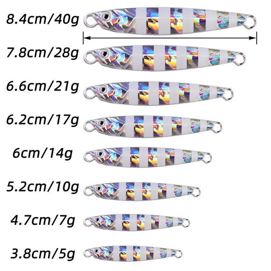 10Pcs Super Quatity Metal Casting Jig 7g-10g-14g-21g-28g-40g Shore Drag Cast Jigging Spoon Fishing Lure Artificial Bait Tackle