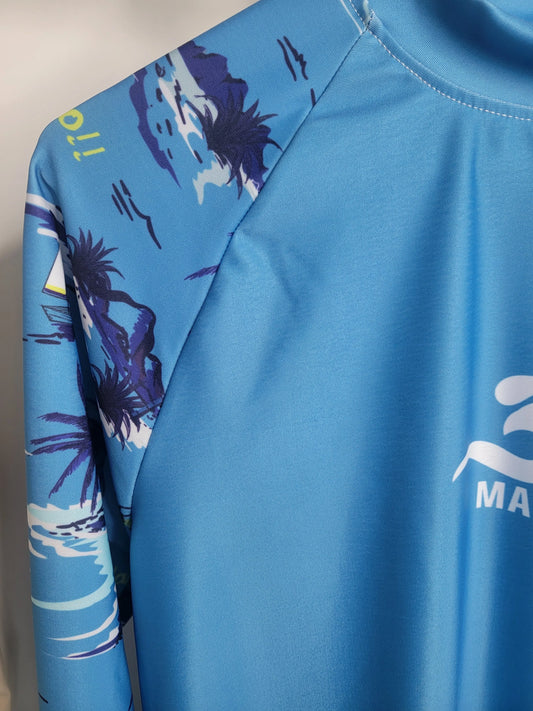 T-shirt anti-UV MALFC pour homme | Protection solaire UPF 50+ à manches longues pour le surf, la natation et la plongée avec tuba