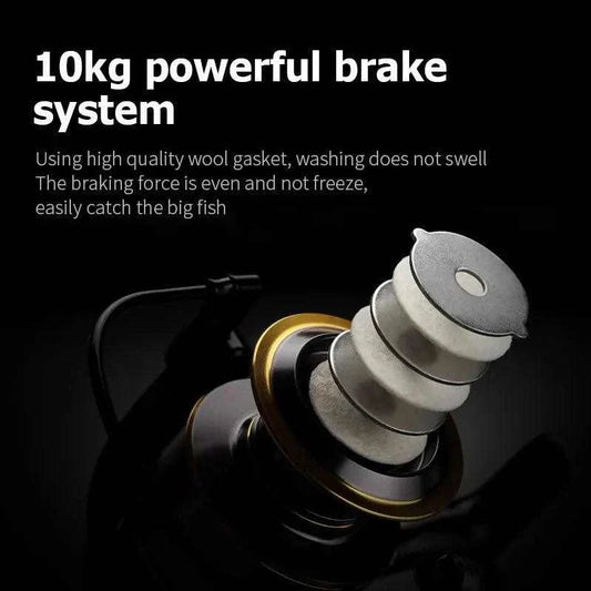 RYOBI RANMI Spinning Reel featuring 10kg brake system.