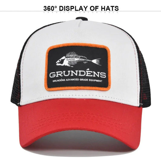 Grundens Spring/Summer Breathable Mesh Trucker Hat with Fish Patch