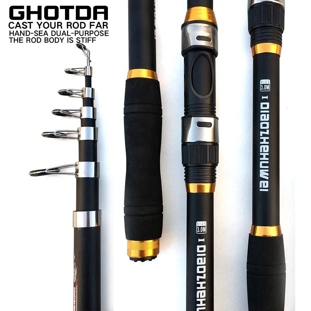 carbon fiber telescopic fishing rod GHOTDA Telescopic Fishing Rod Length and Power for Diverse Fishing – Nex Fisher Hub