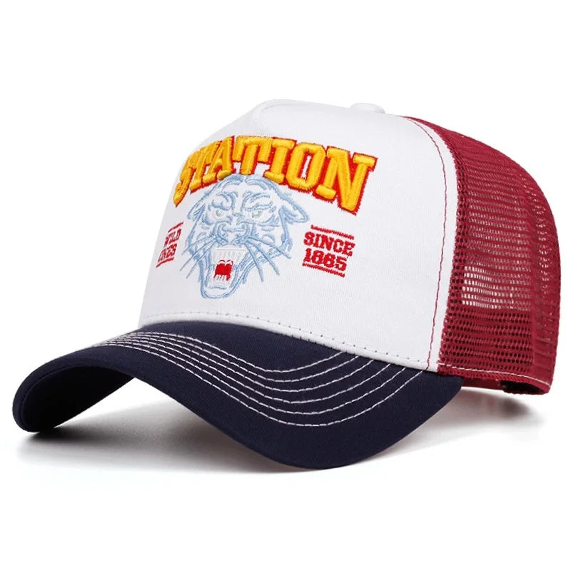 Unisex Summer Fishing Cap Breathable Mesh Trucker Hat Men Women Big Fish Fisherman Sports Snapback Hat Outdoor Cap