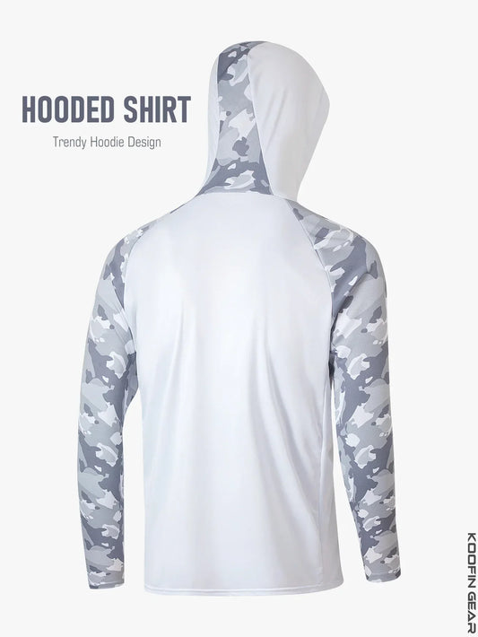 Koofin Pelagic Gear UPF 50+ Long Sleeve Hooded Fishing Shirt: Sun Protection and Comfort
