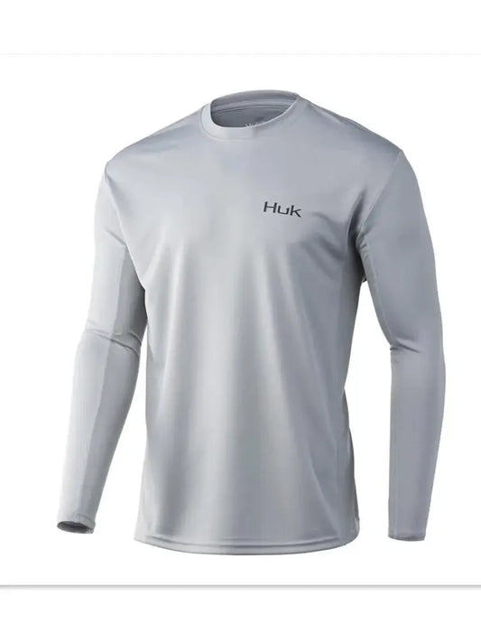 Camisa de pesca Huk: Camiseta de manga larga con camuflaje y protección UV para pescadores de verano.