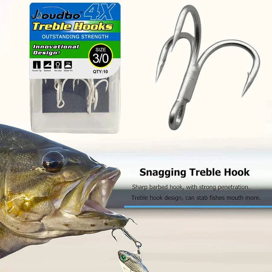 JIOUDAO CDN-Jioudao 4X Strong Treble Hooks - Nex Fisher Hub