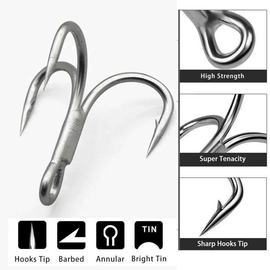 JIOUDAO CDN-Jioudao 4X Strong Treble Hooks - Nex Fisher Hub
