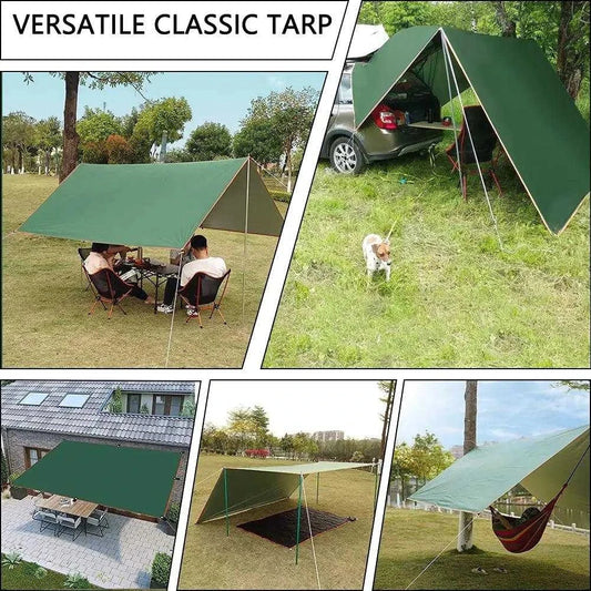 Versatile awning setup in outdoor settings, showcasing Top Lander ShadePro's customizable shelter options.