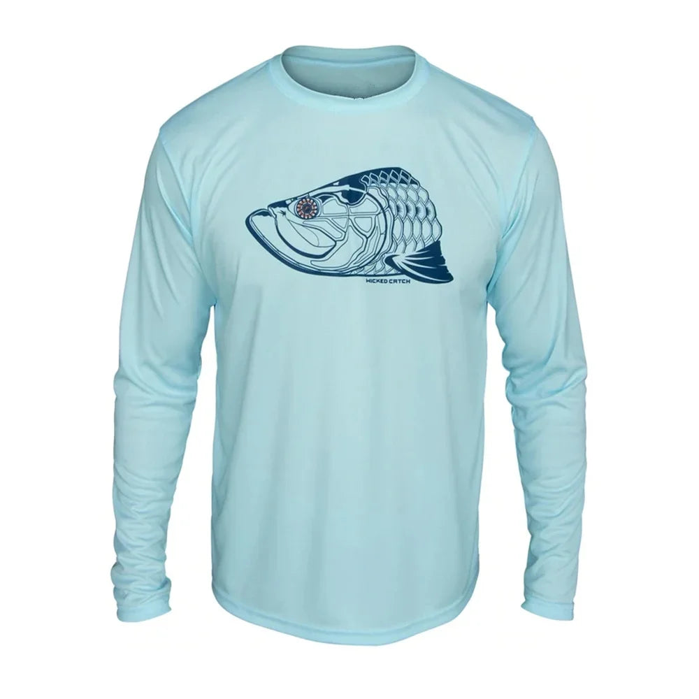 Fishing Season Men's Long Sleeve UV Protection Shirt: UPF 50+ Performance for Anglers