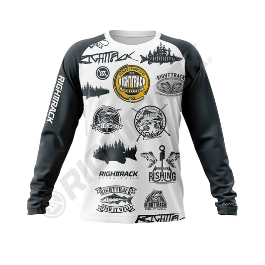 Ropa de pesca RightTrack Contrast para hombre, manga larga: transpirable, con protección UPF 50+ para actividades al aire libre