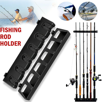 Fishing Rod Rack Vertical Holder For 6 Rods