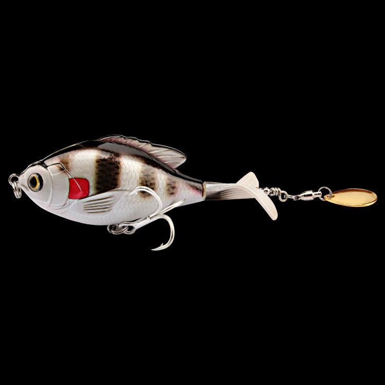 Bionic bait fishing lure with ABS plastic, 9.5 cm size, featuring three hooks.