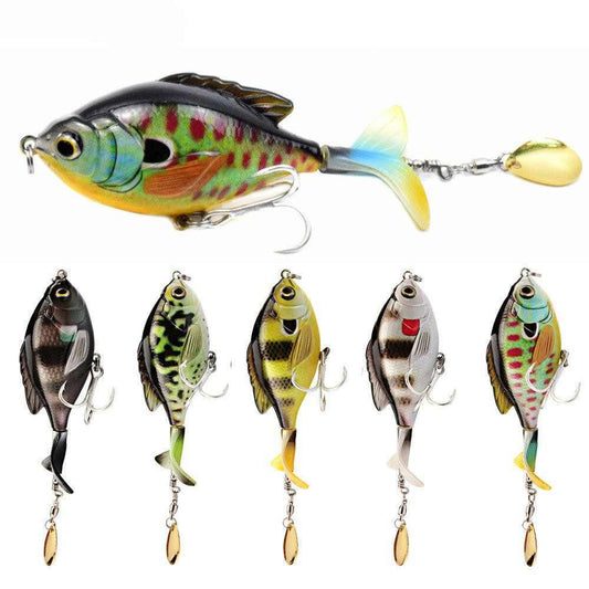 Tractor lure fishing lure, 9.5 cm, ABS plastic, with three hooks.