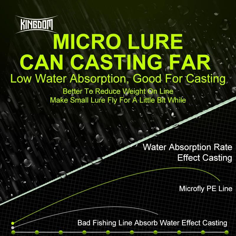 Kingdom Micro Fly 100M 150M Braid PE Fishing Line 8 Strand 0.2#/0.4#/0.6# 9-12LB Far Casting Distance Super Stiff&Strong - Nex Fisher Hub