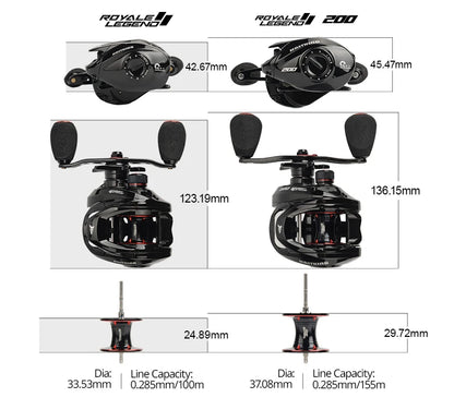 KastKing Royale Legend II & GT Baitcasting Reel 7.2:1 5.4:1 Gear Ratio Reel  Freshwater Aluminum Spool 8 KG Drag Fishing Coil Nex Fisher Hub