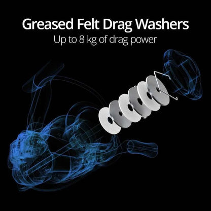 Greased felt drag washers with up to 8 kg of drag power for KastKing Centron & Summer Spinning Reel.