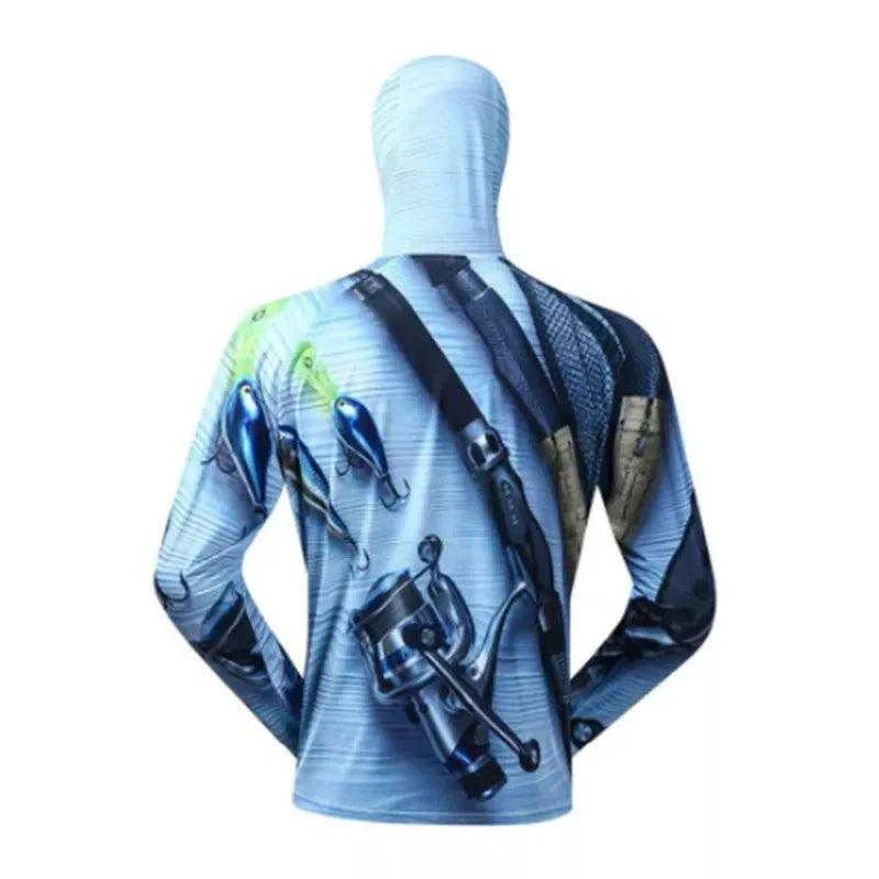 Long Sleeve Fishing Jerseys Quick Drying Sun Protection Fishing Shirt Newest Men's Fishing Clothing Hoodies With Zipper And Mask - Nex Fisher Hub