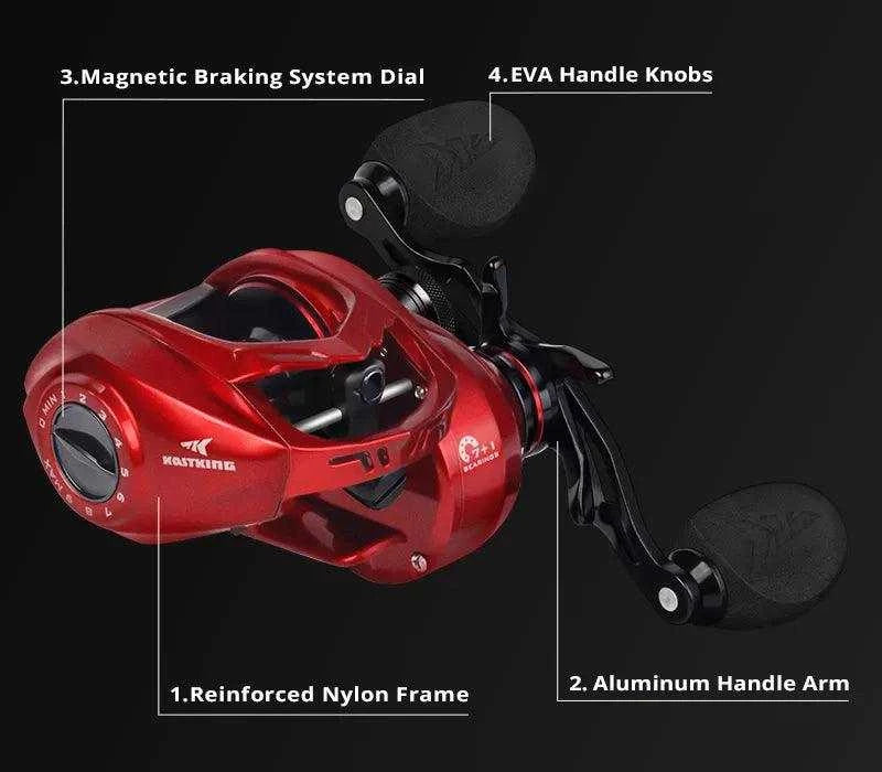 KastKing Spartacus II Baitcasting Reel (7.2:1) Blue - Nex Fisher Hub