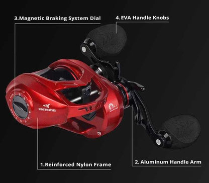 KastKing Spartacus II Baitcasting Reel (7.2:1) Blue - Nex Fisher Hub