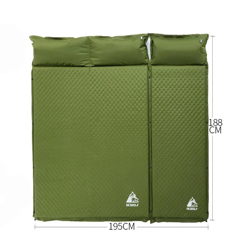 HEWOLF 2+1 spliced outdoor thick 5cm automatic inflatable cushion pad outdoor tent camping mats bed mattress 2 colors - Nex Fisher Hub