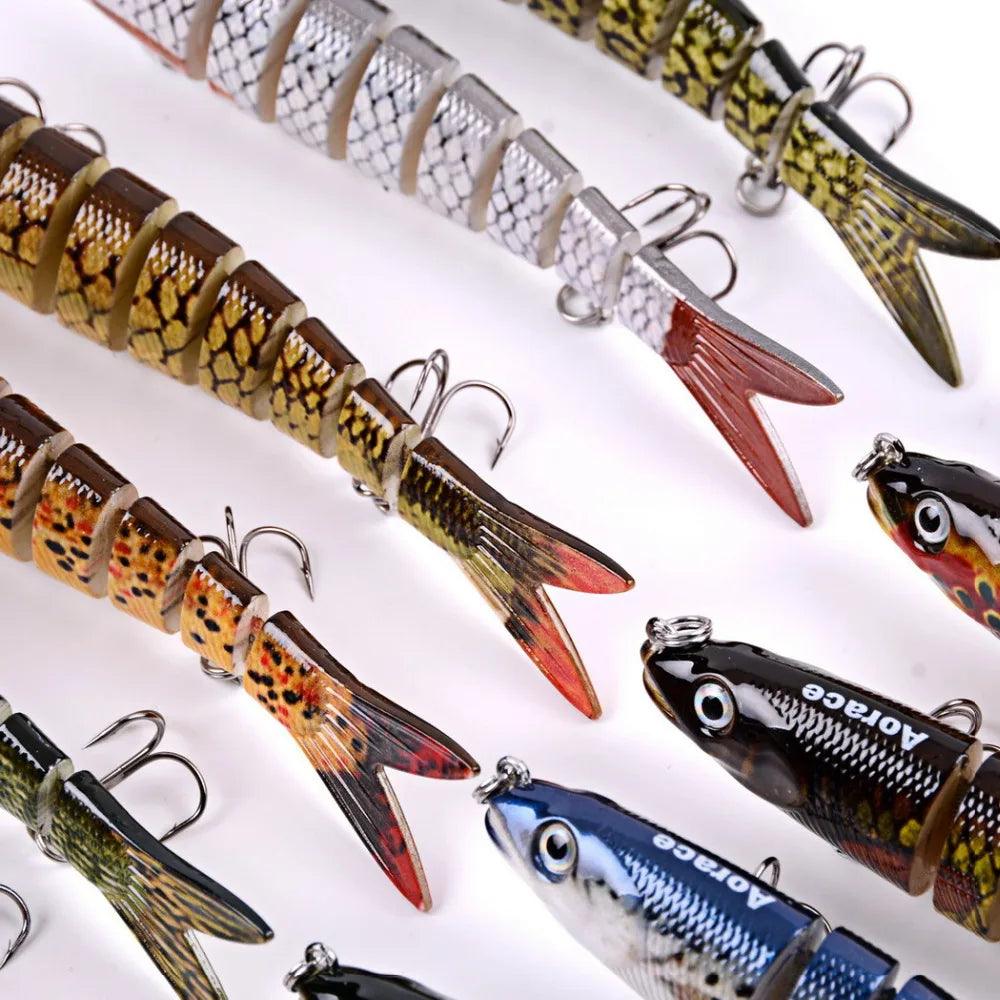 1pc Wobblers 8 Segments Fishing Lure Multi Jointed Swimbait 19g Hard Bait Lures Fishing Tackle For Bass Pike Lifelike Swimbaits - Nex Fisher Hub