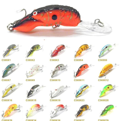 wLure Fishing Lures 10g 9cm Crawfish Insect Bait Deep Water Crankbait Tight Action in Water 2 #6 Treble Hooks C569