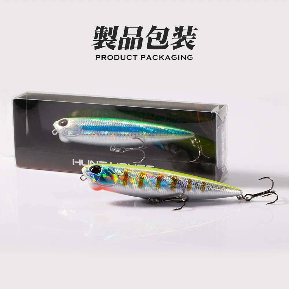 Hunthouse REALIS Pencil Floating Stickbait: Topwater Lure with Unique Knocking Sound