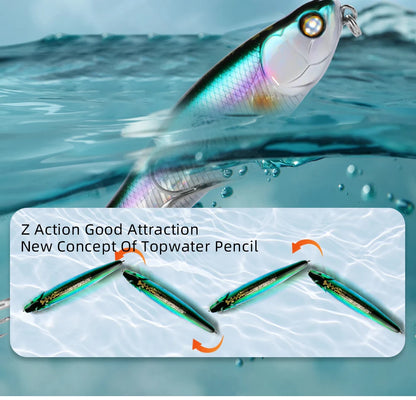 BEARKING BLACK POWDER Pencil Topwater Lure 87mm (3.43 inches) and 9.1g (0.32 ounces).: Professional Quality Walk-the-Dog Action