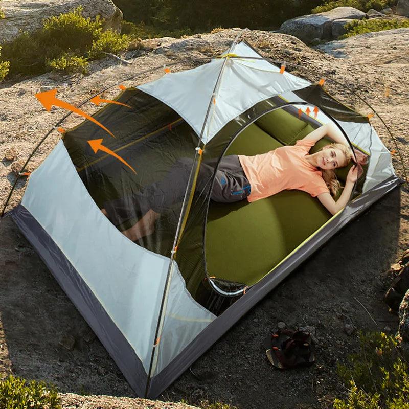 Hewolf Outdoor Camping Tent Double Layer Ultralight 2 Persons Tent Four Seasons Waterproof Breathable Winter Tent Camping Hike - Nex Fisher Hub