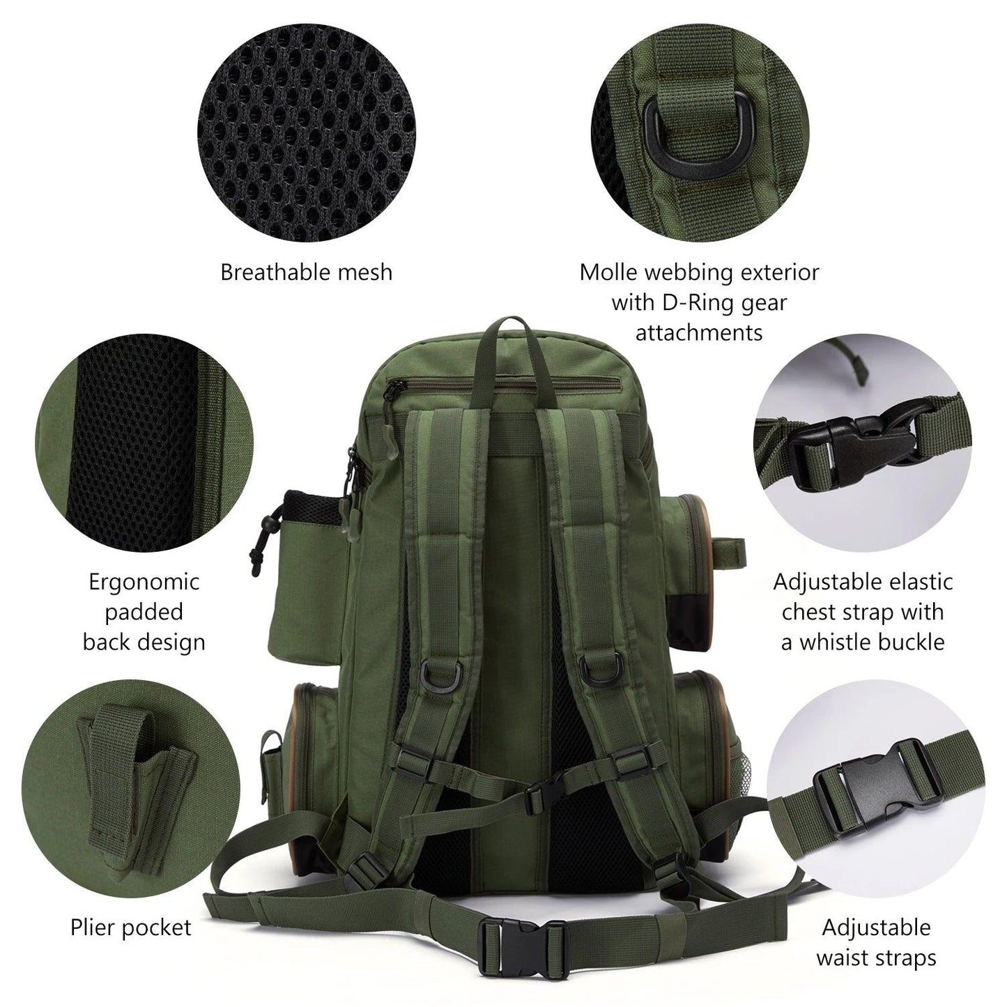 BassDash BD-01 Tactical Tackle BackpackNex Fisher Hub