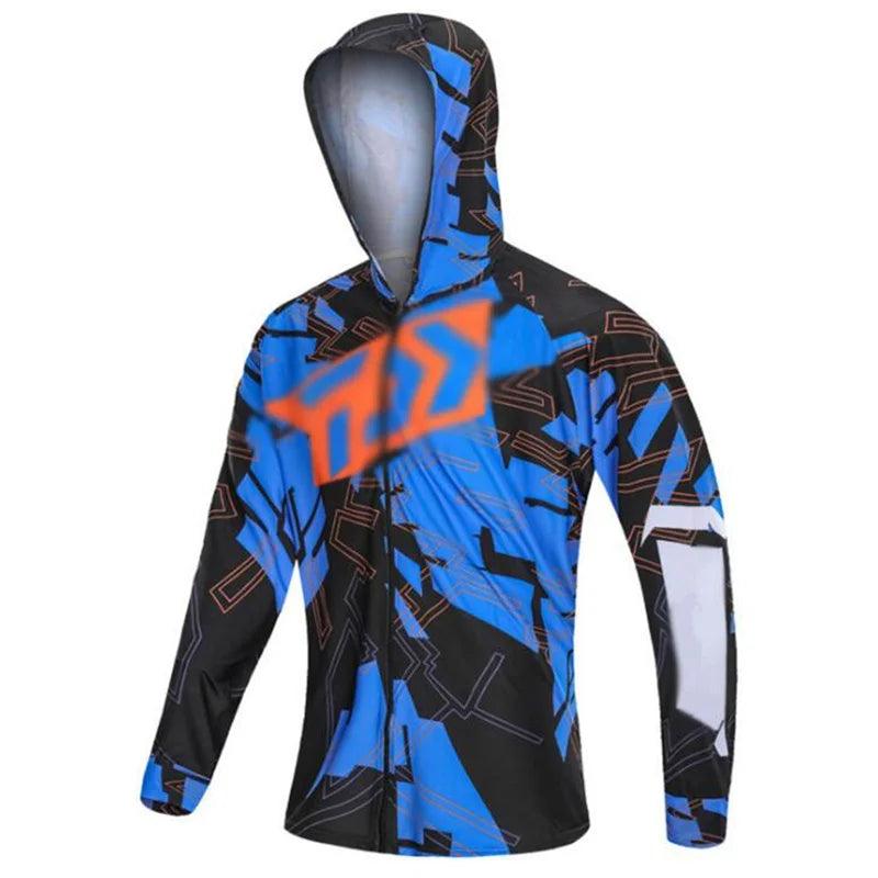 2021 Popular  Men's Fishing Jerseys With Zippered  Hooded Fishing Clothing  Colorful Quick-drying  Sun Protective Fishing Shirts - Nex Fisher Hub