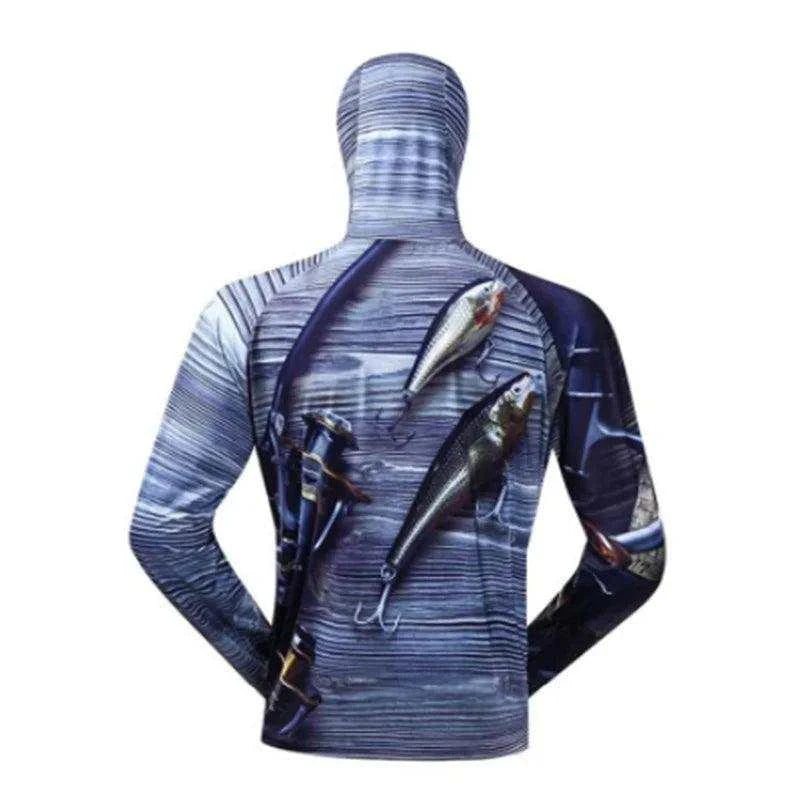 Long Sleeve Fishing Jerseys Quick Drying Sun Protection Fishing Shirt Newest Men's Fishing Clothing Hoodies With Zipper And Mask - Nex Fisher Hub